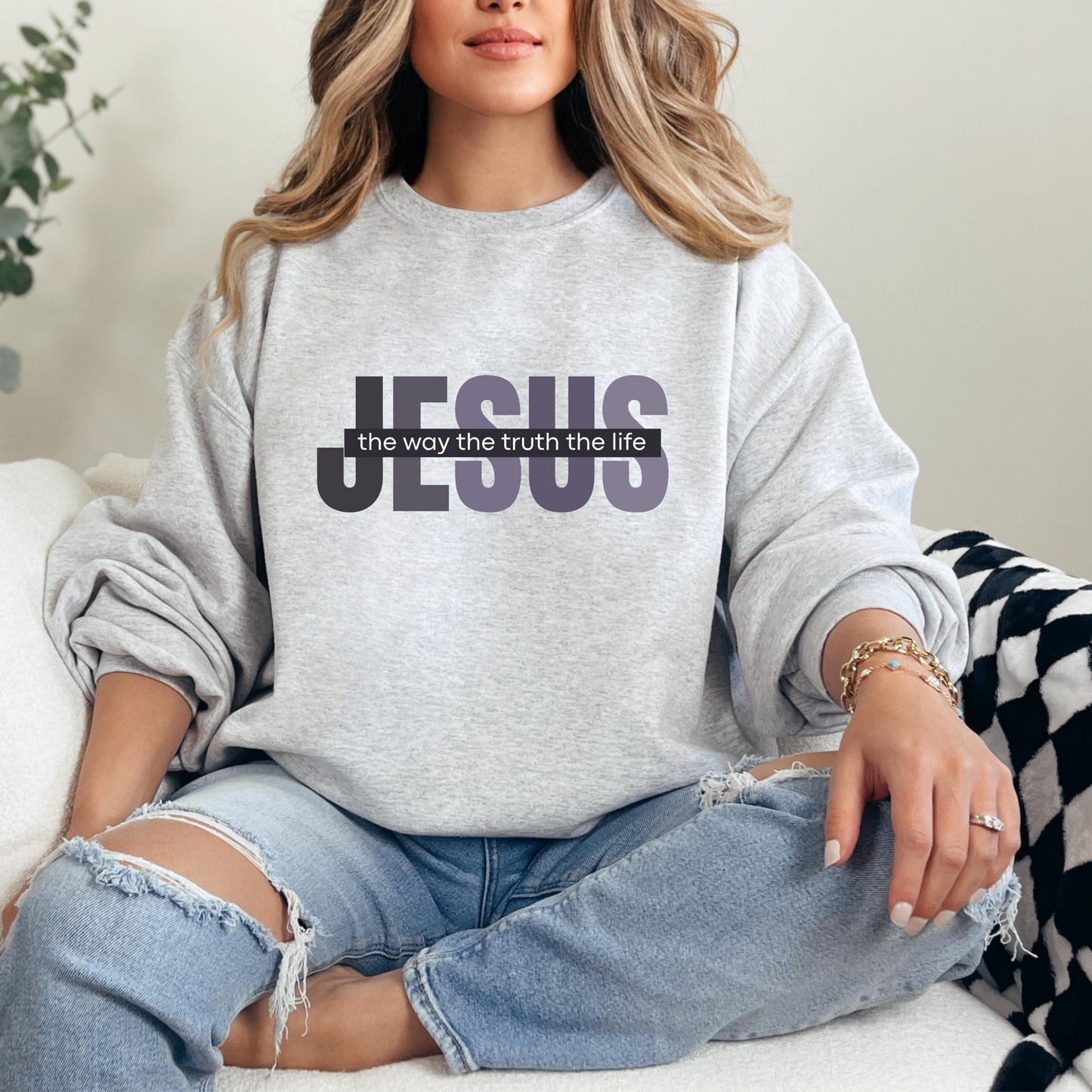 Jesus The Way The Truth The Life Sweatshirt, Womens Religious Sweatshirt, Faith Sweatshirt, Christian Sweatshirt, Bible Verse, Jesus Lover