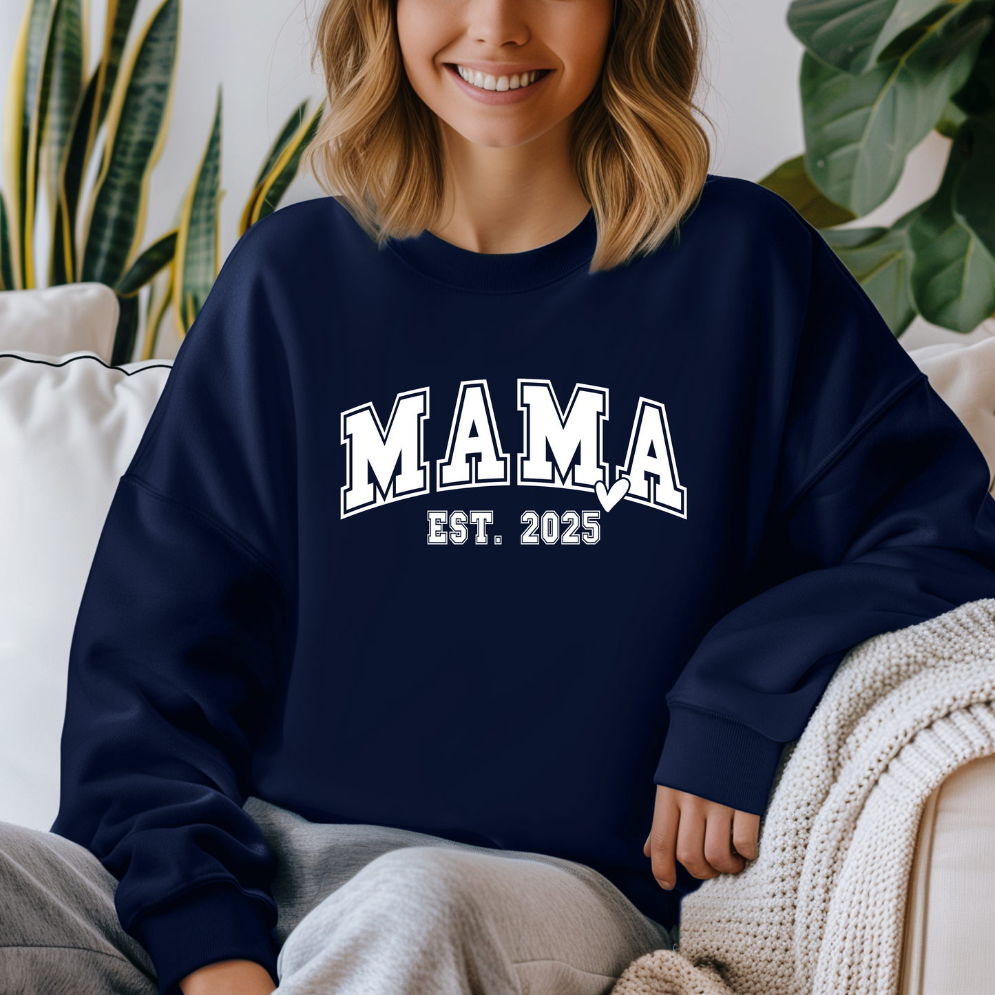 Mama Est. 2025 Sweatshirt | Cozy Unisex Crewneck, Perfect Gift for New Moms, Mother's Day, Family Celebrations, Casual Style