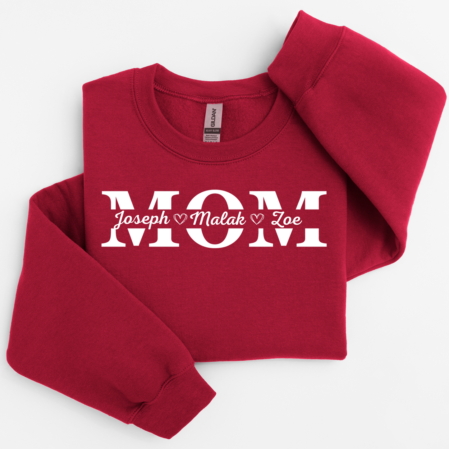 Personalized MOM Sweatshirt, Unisex Crewneck, Gift for Moms, Cozy Family Apparel, Mother's Day, Birthday Sweatshirt, Custom Name Sweatshirt