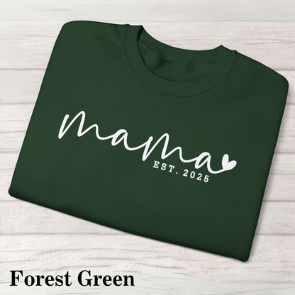 Mama Sweatshirt, Gift for New Moms, Personalized Crewneck, Mother's Day Gift, Cozy Fashion, Mama Established 2025