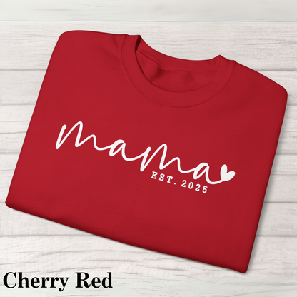 Mama Sweatshirt, Gift for New Moms, Personalized Crewneck, Mother's Day Gift, Cozy Fashion, Mama Established 2025