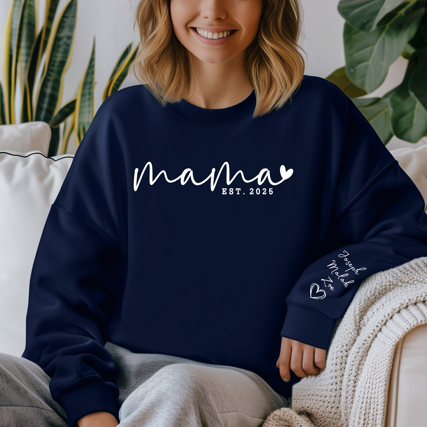 Mama Sweatshirt, Gift for New Moms, Personalized Crewneck, Mother's Day Gift, Cozy Fashion, Mama Established 2025