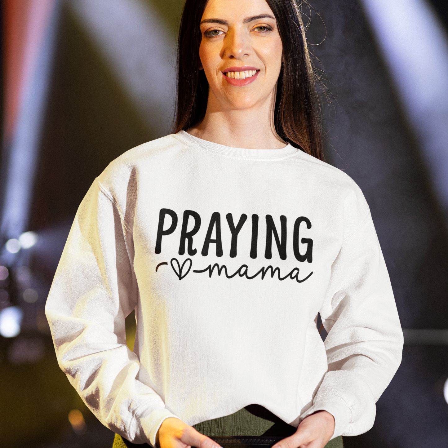 Praying Mama Sweatshirt Stylish Inspirational Apparel for Moms