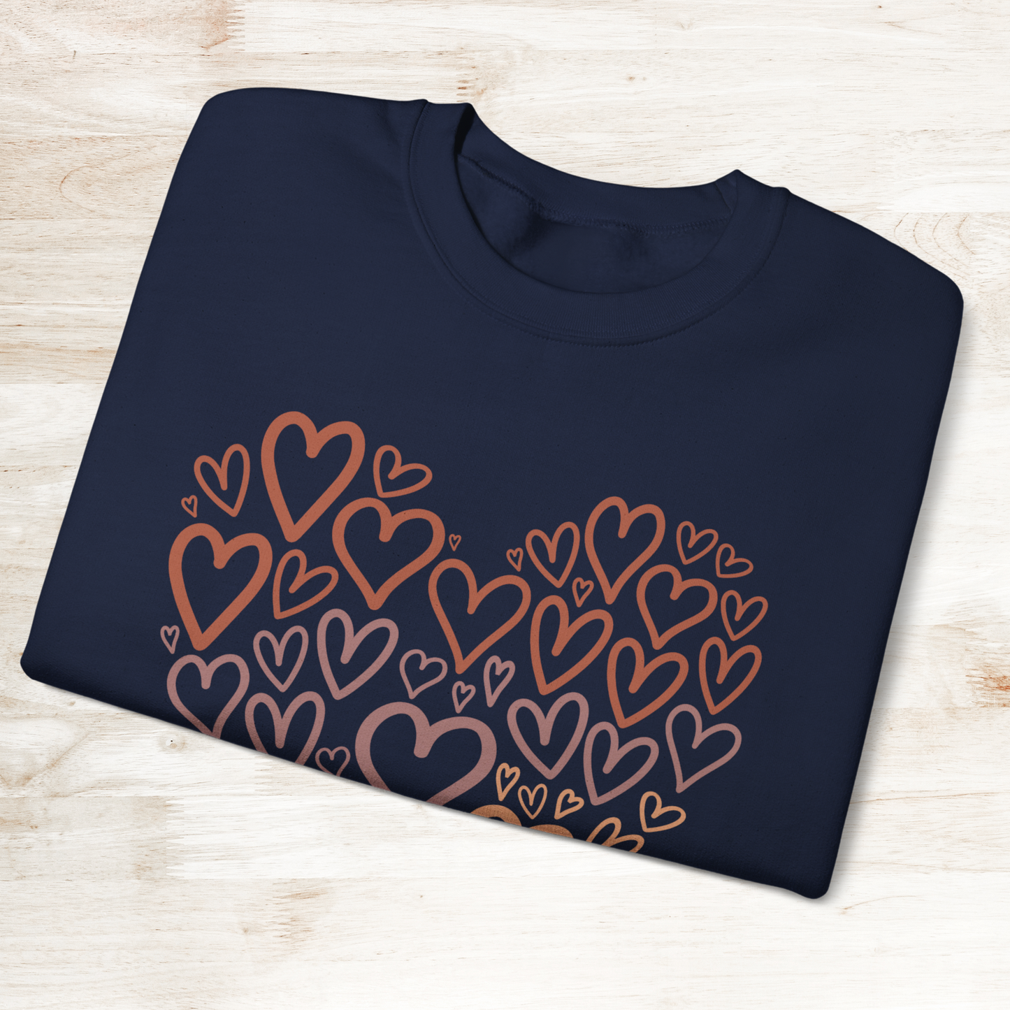 Heart Pattern Sweatshirt, Cozy Crewneck, Unisex Gift, Valentine's Day Style, Cute Casual Wear, Loving Heart Design