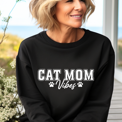 Cat Mom Vibes Unisex Heavy Blend™ Crewneck Sweatshirt