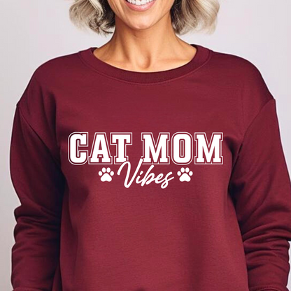 Cat Mom Vibes Unisex Heavy Blend™ Crewneck Sweatshirt