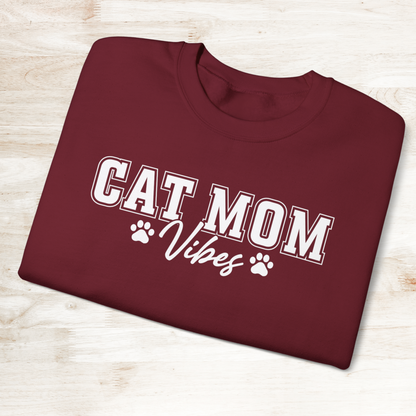 Cat Mom Vibes Unisex Heavy Blend™ Crewneck Sweatshirt