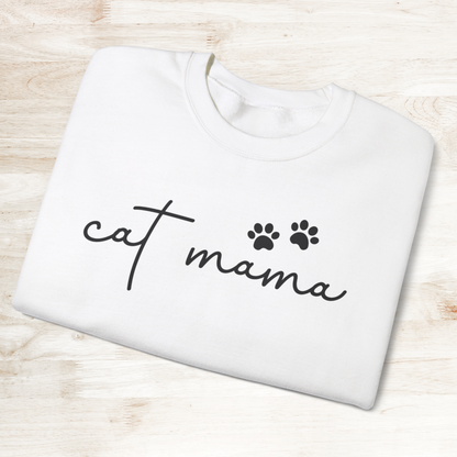 Cat Mama Heavy Blend™ Crewneck Sweatshirt, Cozy Cat Lover Gift, Pet Parent Apparel, Cute Sweatshirt for Women, Casual Cat