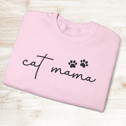 Cat Mama Heavy Blend™ Crewneck Sweatshirt, Cozy Cat Lover Gift, Pet Parent Apparel, Cute Sweatshirt for Women, Casual Cat