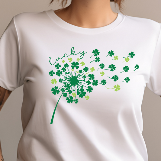 Lucky Clover Tee, St Patrick's Day Shirt, Spring Apparel, Gift for Him/Her, Clover Design T-shirt, Unisex Heavy Cotton, Fashion Top