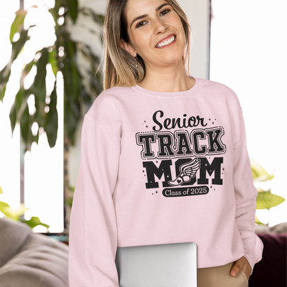 Senior Track Mom Crewneck Sweatshirt, Perfect Gift for Athletic Moms, Class of 2025 Celebration, Sports Apparel, Comfy Layer