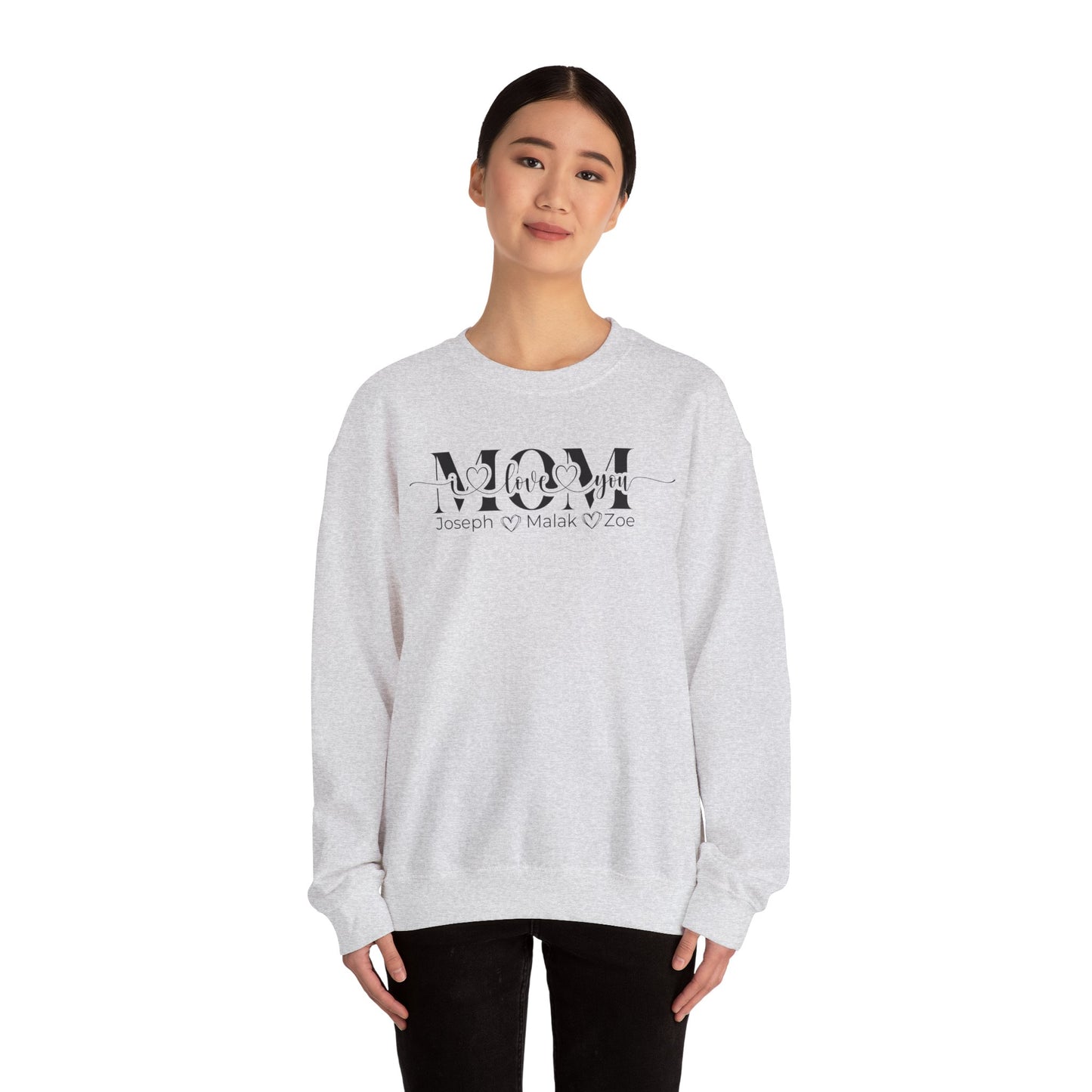 Mom Love You Personalized Sweatshirt, Mother's Day Gift, Family Sweatshirt, Cozy Mom Crewneck, Heartfelt Gift for Mom