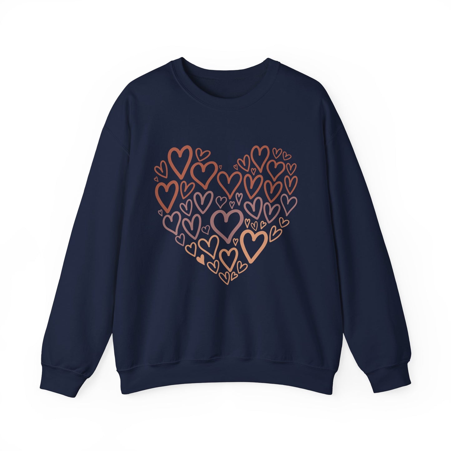 Heart Pattern Sweatshirt, Cozy Crewneck, Unisex Gift, Valentine's Day Style, Cute Casual Wear, Loving Heart Design