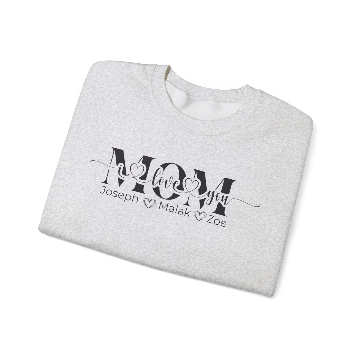 Mom Love You Personalized Sweatshirt, Mother's Day Gift, Family Sweatshirt, Cozy Mom Crewneck, Heartfelt Gift for Mom