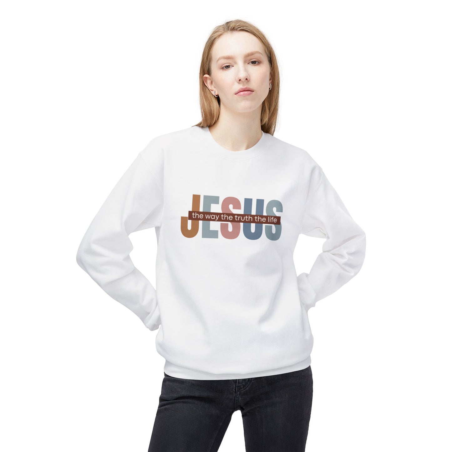 Jesus The Way The Truth The Life Sweatshirt, Womens Religious Sweatshirt, Faith Sweatshirt, Christian Sweatshirt, Bible Verse, Jesus Lover