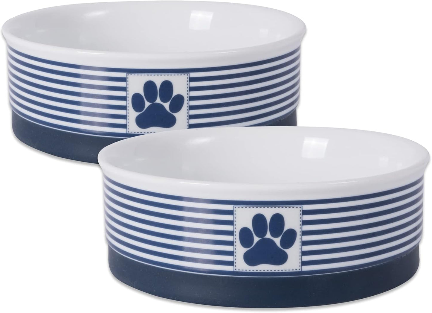 Style Meets Function for Your Pet! 🐾 Paw & Patch Ceramic Pet Collection | Medium Set in Gray – Perfect for Treats or Pet Accessories, 2 Pieces!