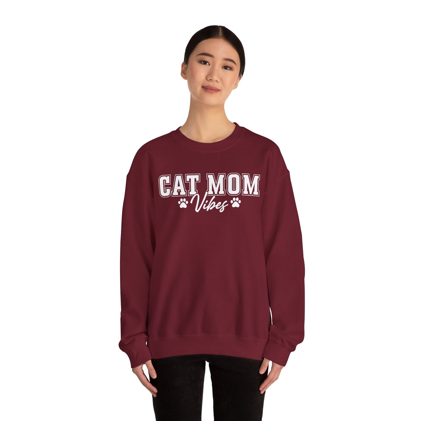 Cat Mom Vibes Unisex Heavy Blend™ Crewneck Sweatshirt