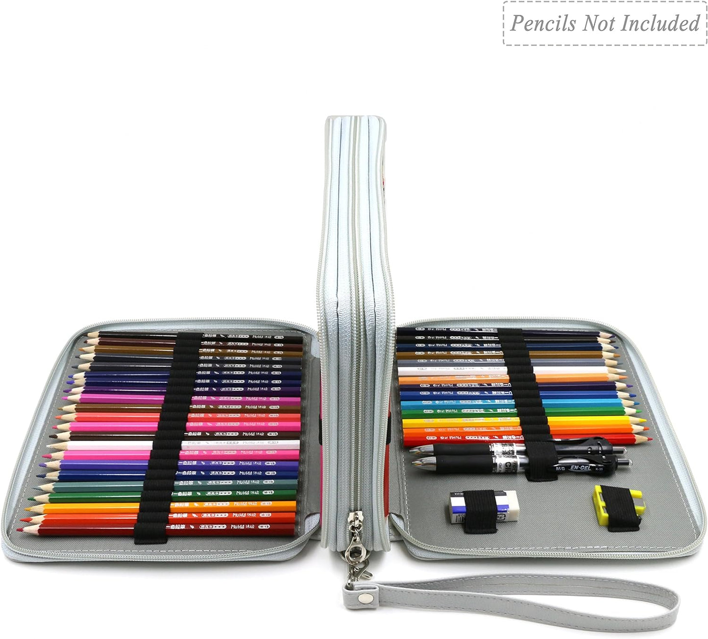 Organize in Style! ✨ 120-Slot PU Leather Pencil Case | Multi-Layer Zipper Bag with Handle – Perfect for Art Supplies, Colored Pencils, & Brushes!