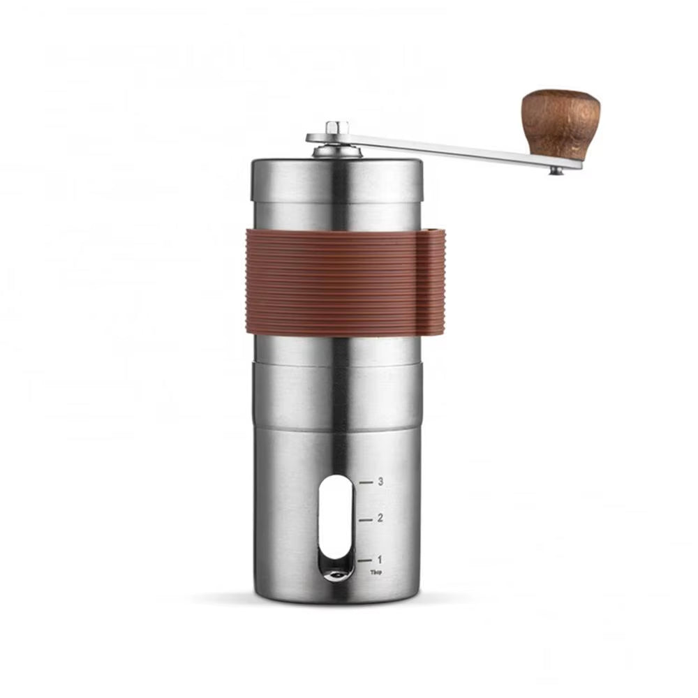 Grind Fresh, Brew Better! ☕️ Stainless Steel Manual Coffee Grinder – Handmade Burr Mill for Perfectly Ground Coffee at Home!