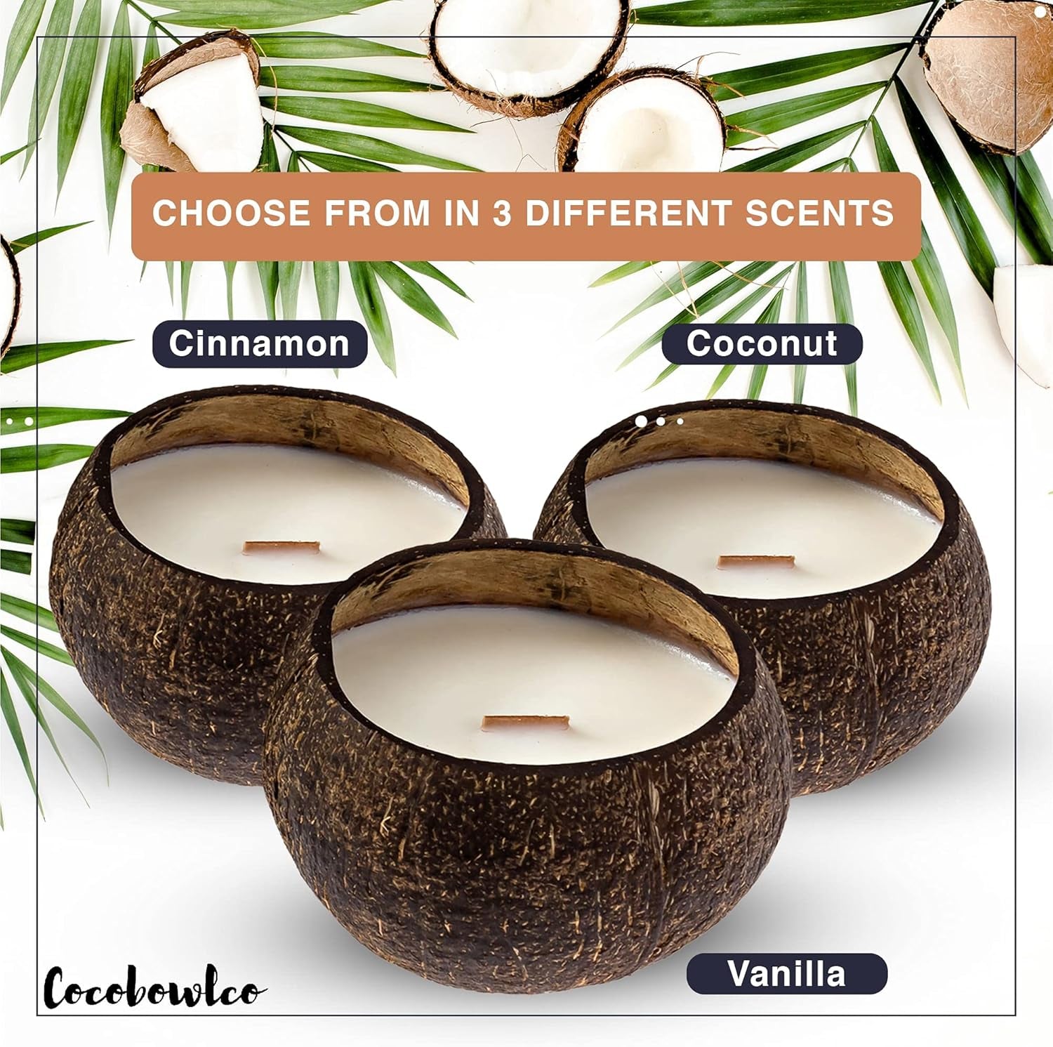 Set the Mood with Nature! 🕯️🌴 Scented Soy Coconut Shell Candles – Wood Wick & Real Coconut Shells for a Cozy, Tropical Vibe 🌺✨