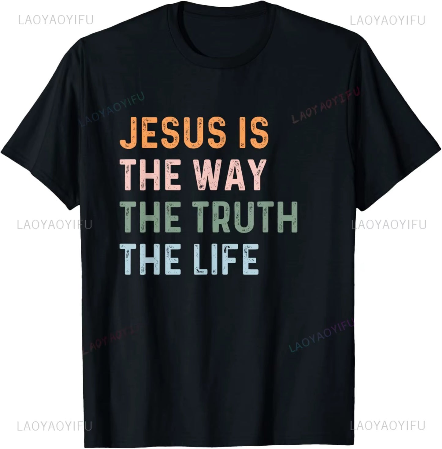 Christian T Shirt Women Men Kids Jesus the Way Truth Life T-Shirt Graphic T Shirts Vintage T Shirt Camisetas