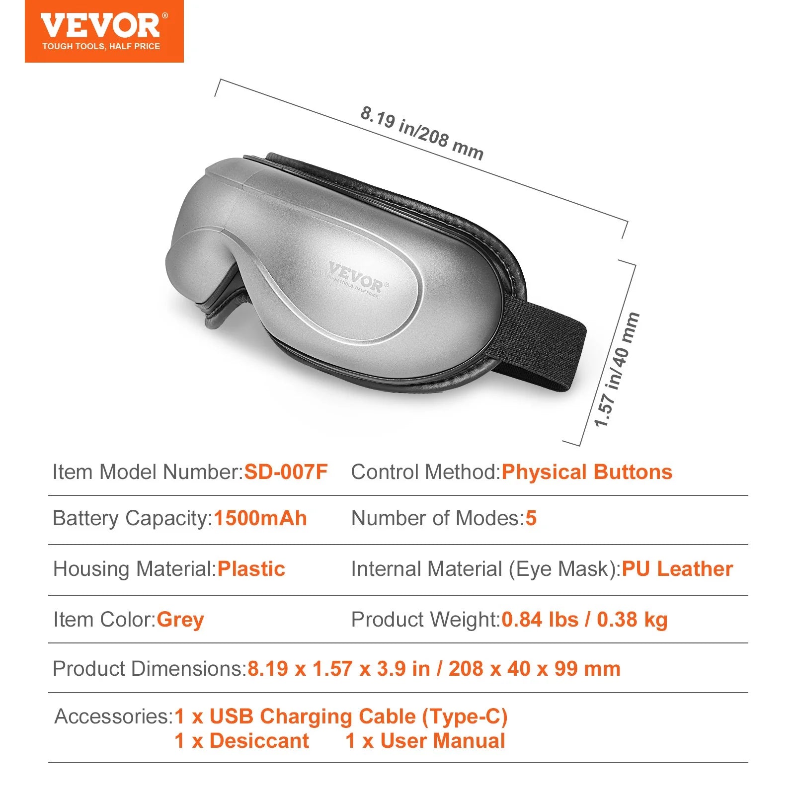 🌟 Relax & Recharge: VEVOR Heated Eye Massager with Bluetooth Music & 5 Soothing Modes! 🎶👀 (180° Foldable)