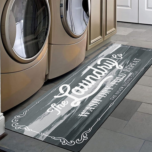 Add Charm to Your Home 🏡 Farmhouse Laundry Room Rug – Non-Slip, Washable & Perfect for Kitchen, Bathroom, or Hallway! 20”x48” of Cozy Style!