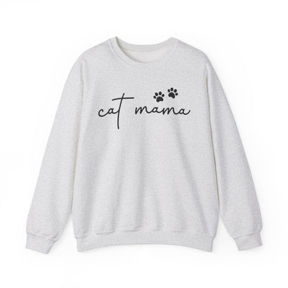 Cat Mama Heavy Blend™ Crewneck Sweatshirt, Cozy Cat Lover Gift, Pet Parent Apparel, Cute Sweatshirt for Women, Casual Cat