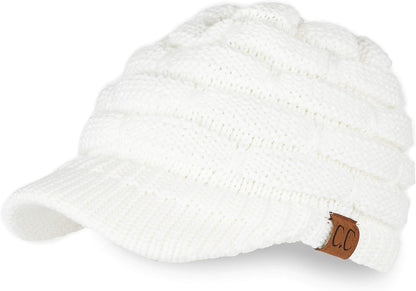 Stay Chic & Cozy! ❄️✨ Women's Ribbed Knit Hat with Brim – Perfect for Any Winter Look! 👒🧣