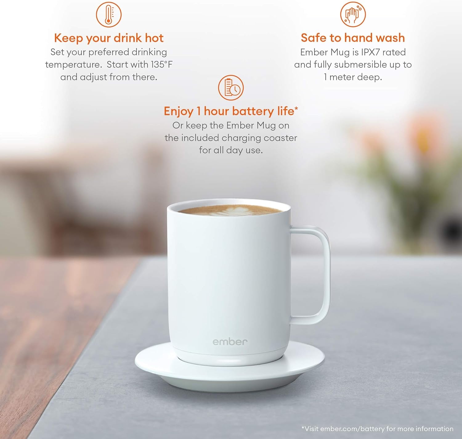 Sip at the Perfect Temp Every Time! ☕❄️ Temperature Control Smart Mug – 10oz, App-Controlled & Heated for the Perfect Coffee Experience!