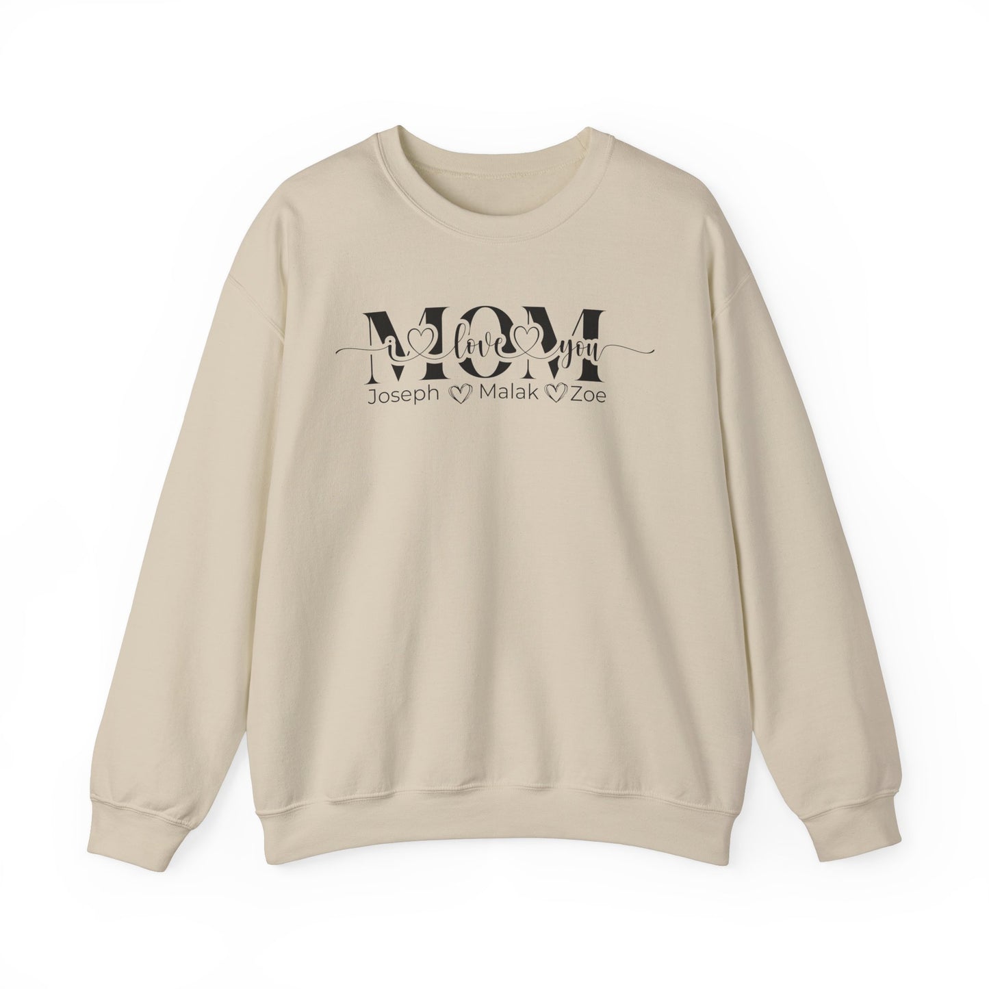 Mom Love You Personalized Sweatshirt, Mother's Day Gift, Family Sweatshirt, Cozy Mom Crewneck, Heartfelt Gift for Mom