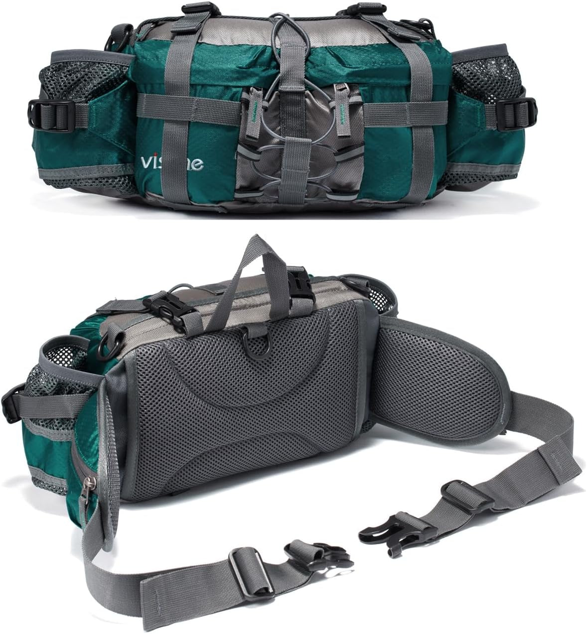 Adventure Ready! 🎒💧 Outdoor Fanny Pack – Perfect for Hiking & Fishing with 2 Water Bottle Holders! 🌲🎣