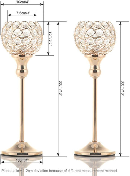 Elevate Your Space: Gold Crystal Candle Holders Set – Perfect for Weddings, Halloween & Stylish Home Decor ✨🕯️