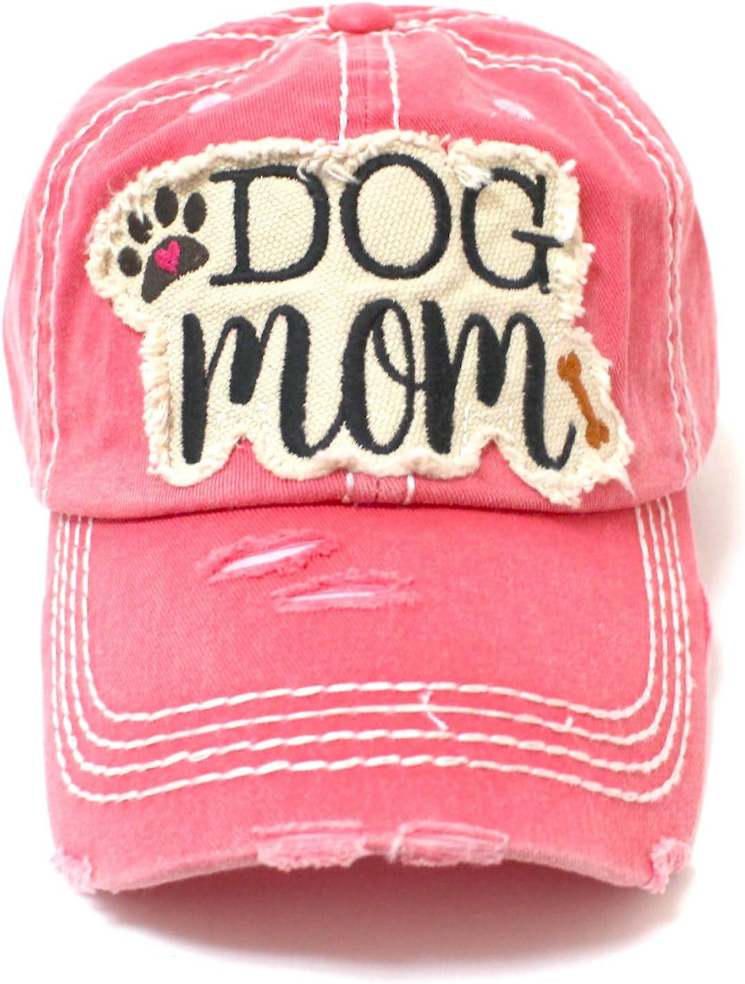 Show Your Love 🐾 Women's Dog Mom Ballcap – Cute Bone & Paw Patch Embroidery for the Ultimate Dog Lover Style!