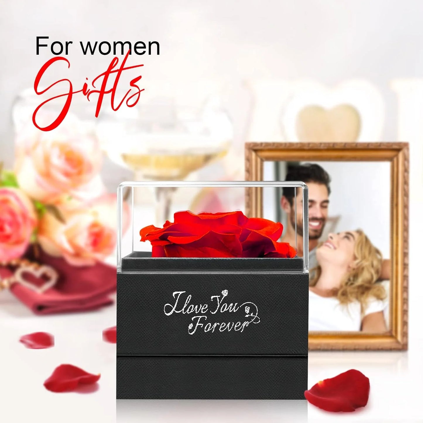 A Gift That Speaks from the Heart! 🌹 Preserved Real Rose with 'I Love You' Necklace – Perfect for Christmas, Birthdays, Anniversaries & More for the Special Women in Your Life!