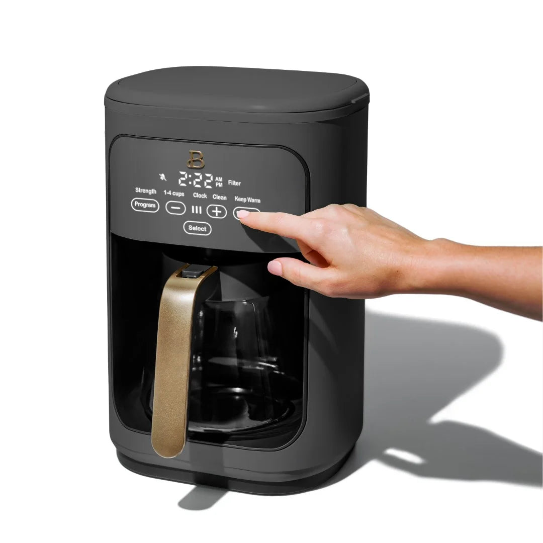 ☕ Brew Your Perfect Cup: 14-Cup Programmable Coffee Maker with Touch Display by Drew Barrymore! 🌟 (Oyster Grey)