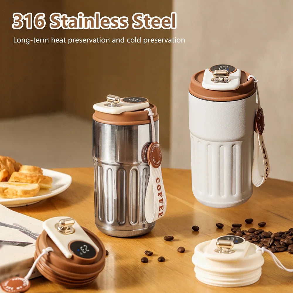 Keep Your Drink Just Right! ☕🌡️ Smart Thermos Bottle with LED Temperature Display – Stylish & Functional Coffee Cup for On-the-Go!