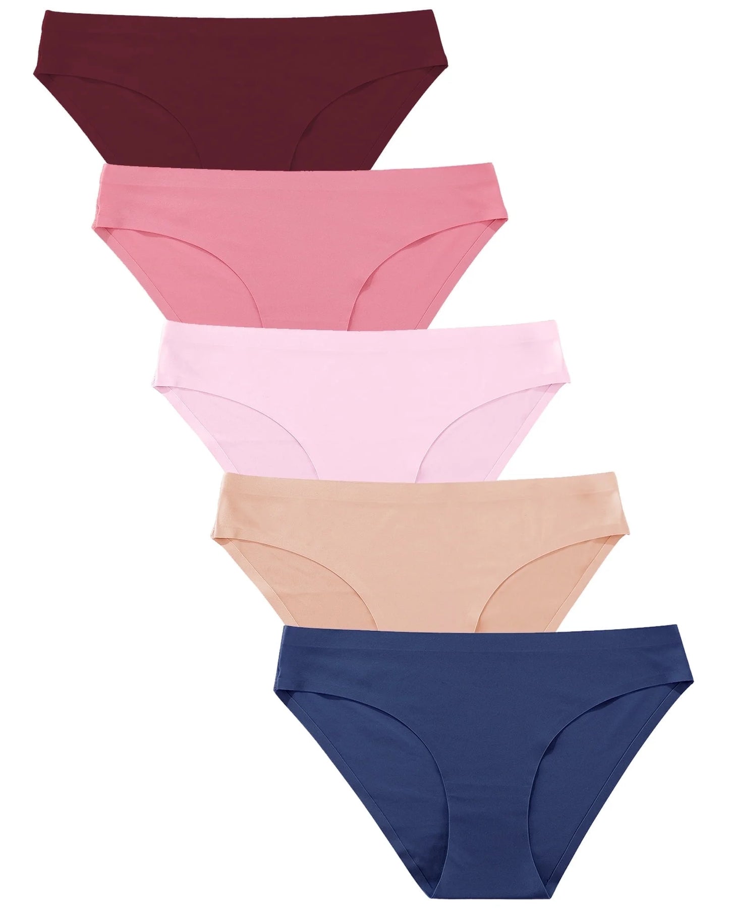 Comfort Meets Style! 💕 Seamless Underwear for Women – No Show Stretch Bikini Panties, Soft Hipster Briefs (XS-XL), 5-Pack for Everyday Comfort!