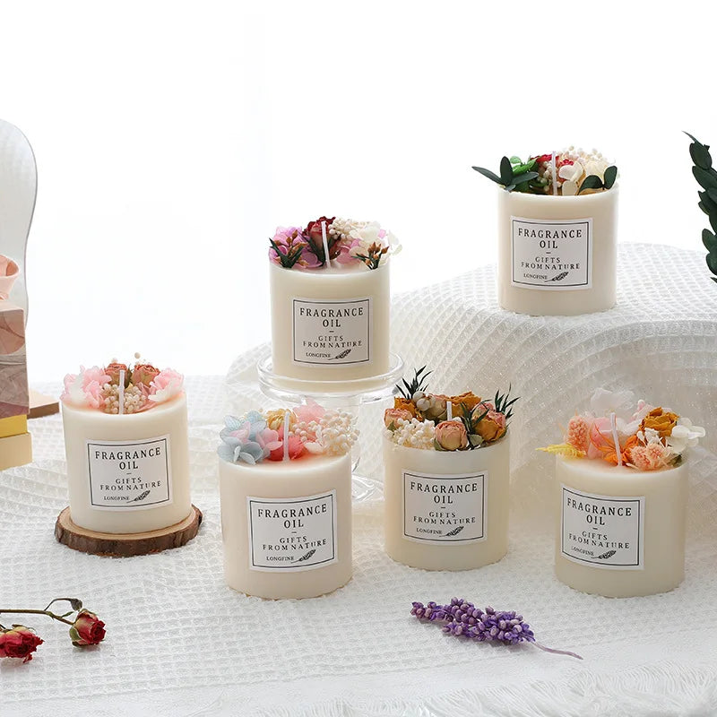 ransform Your Space with Stunning Scented Candles! 🕯️ Dried Flowers & Romantic Fragrances – Perfect for Home Decor, Weddings, or Emergencies!