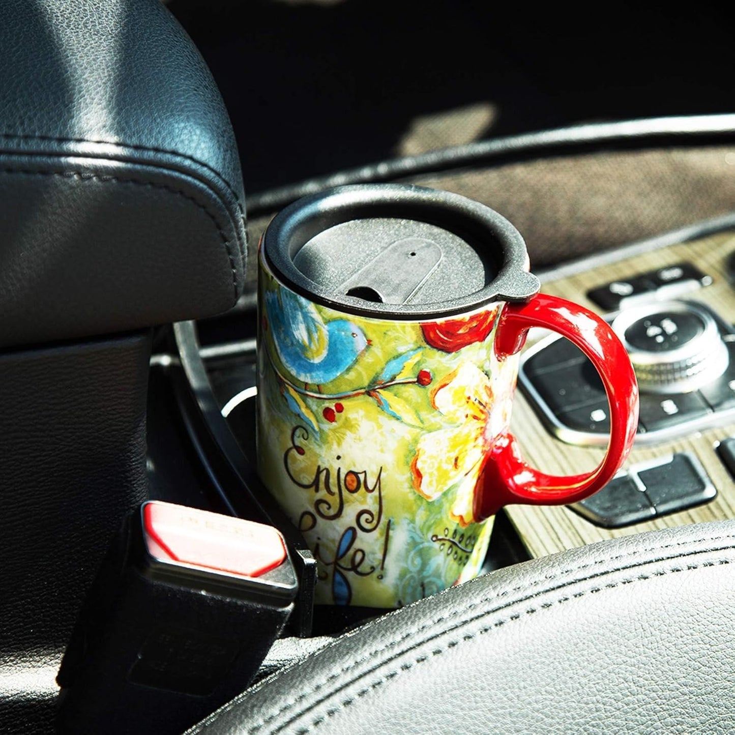 Sip in Style! ☕💖 17oz Ceramic Mug – Perfect for Coffee, Tea & Lattes with Lid – Enjoy Life, Valentine's Day Vibes! 🌟