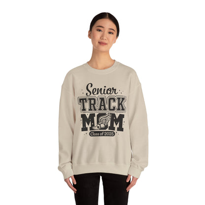 Senior Track Mom Crewneck Sweatshirt, Perfect Gift for Athletic Moms, Class of 2025 Celebration, Sports Apparel, Comfy Layer