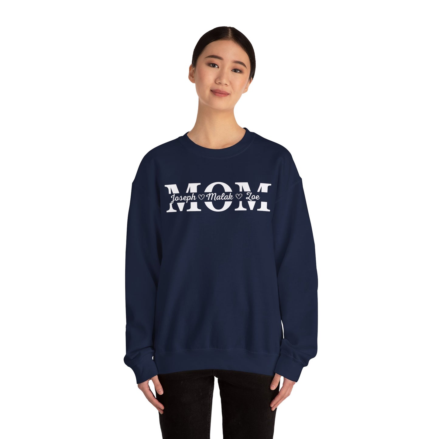 Personalized MOM Sweatshirt, Unisex Crewneck, Gift for Moms, Cozy Family Apparel, Mother's Day, Birthday Sweatshirt, Custom Name Sweatshirt