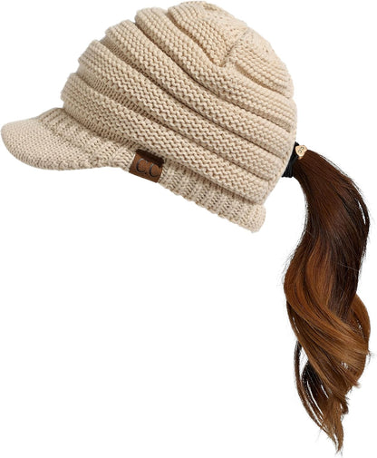 Stay Chic & Cozy! ❄️✨ Women's Ribbed Knit Hat with Brim – Perfect for Any Winter Look! 👒🧣