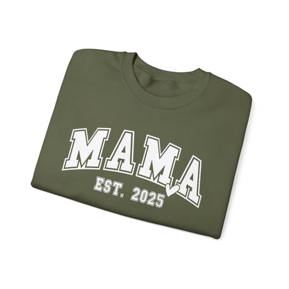 Mama Est. 2025 Sweatshirt | Cozy Unisex Crewneck, Perfect Gift for New Moms, Mother's Day, Family Celebrations, Casual Style