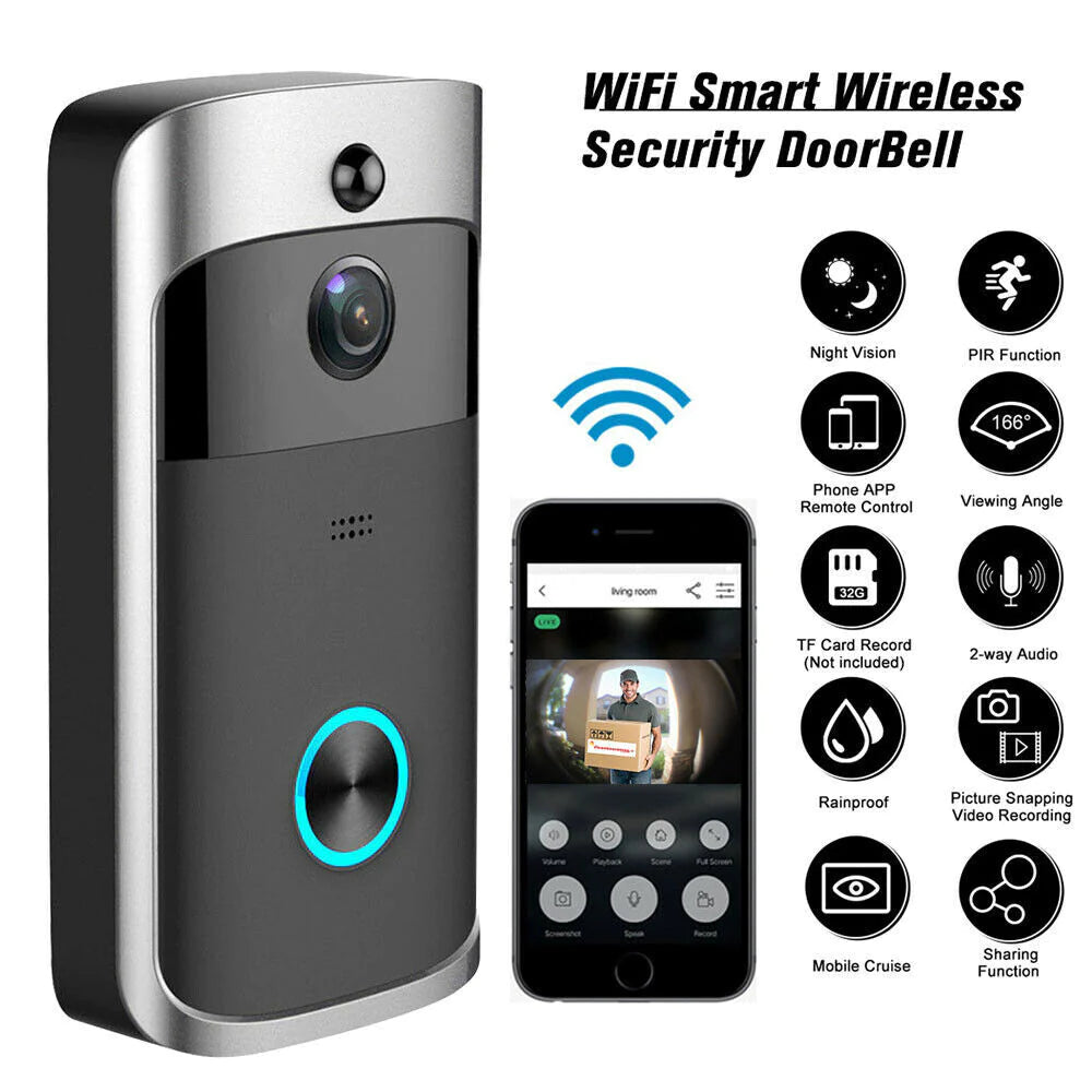 Upgrade Your Home Security: Smart WiFi Video Doorbell – See, Talk & Protect from Anywhere! 📱🔔🏠