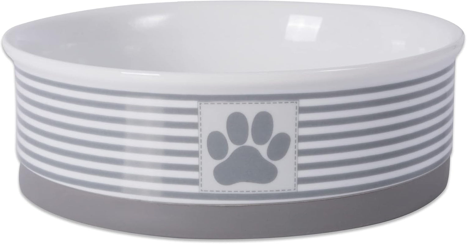 Style Meets Function for Your Pet! 🐾 Paw & Patch Ceramic Pet Collection | Medium Set in Gray – Perfect for Treats or Pet Accessories, 2 Pieces!