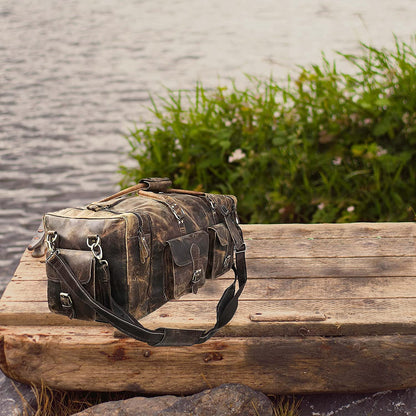 Travel in Style 🧳 Large Leather Duffel Bag – Perfect for Men’s Weekend, Gym, or Overnight Trips!