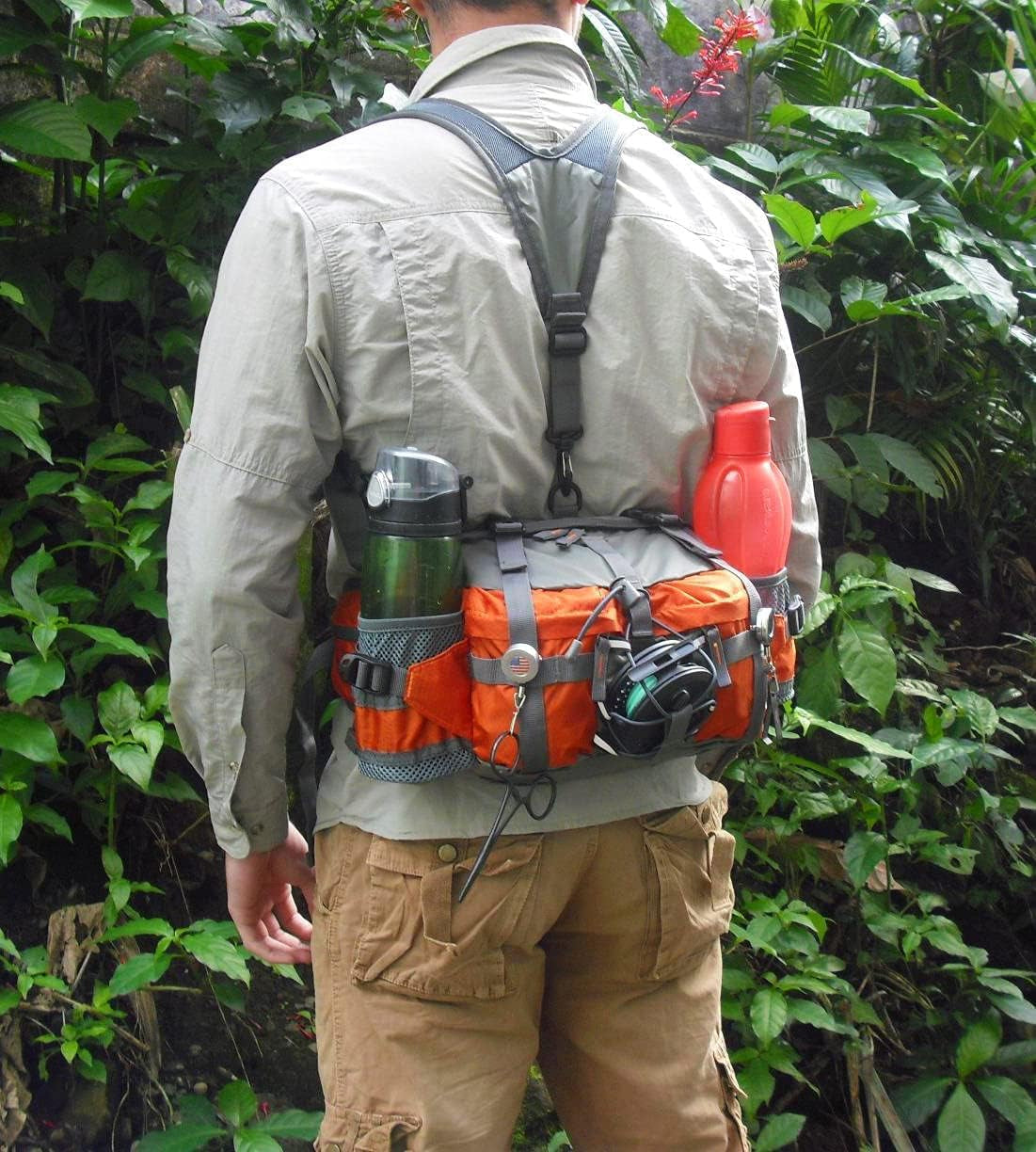 Adventure Ready! 🎒💧 Outdoor Fanny Pack – Perfect for Hiking & Fishing with 2 Water Bottle Holders! 🌲🎣