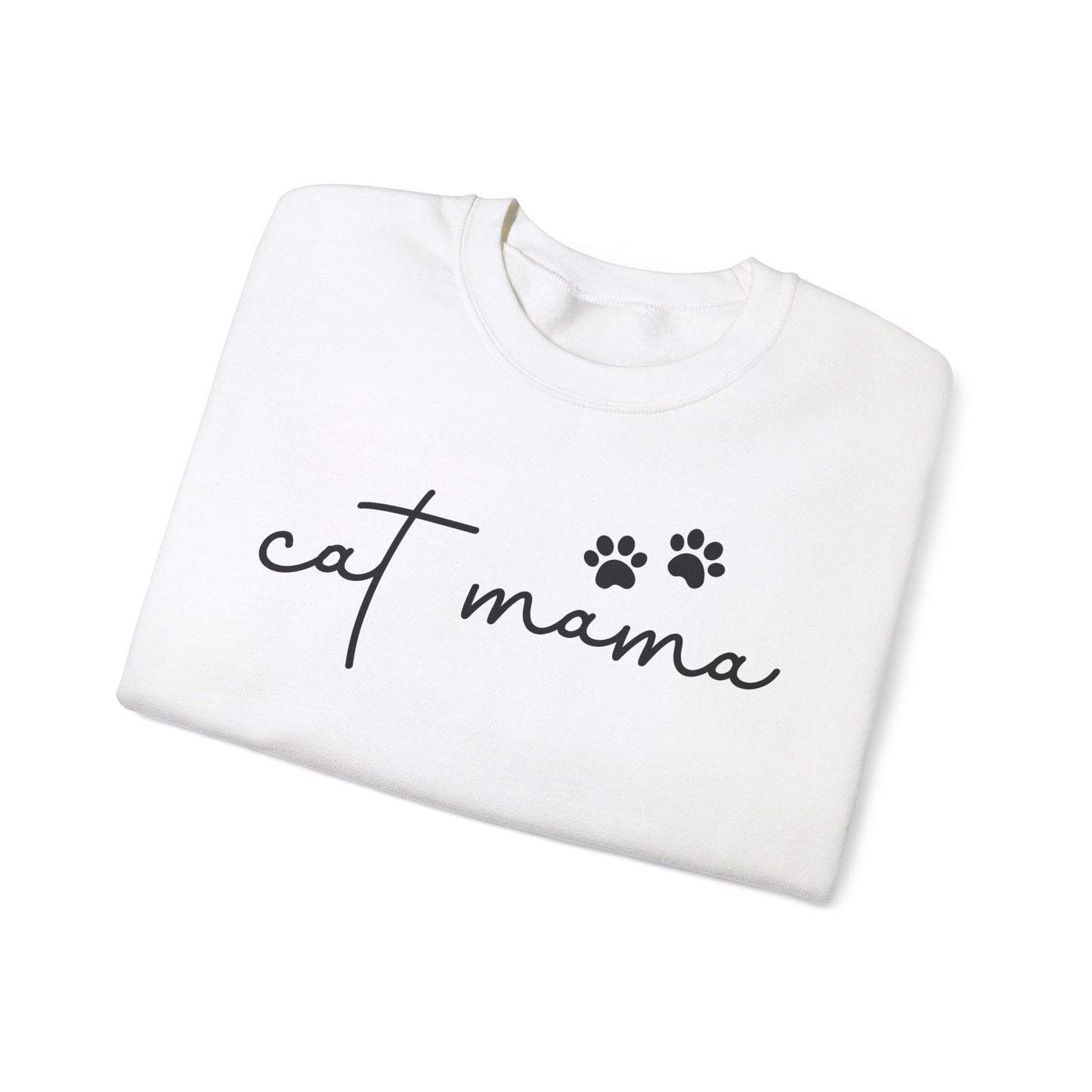 Cat Mama Heavy Blend™ Crewneck Sweatshirt, Cozy Cat Lover Gift, Pet Parent Apparel, Cute Sweatshirt for Women, Casual Cat