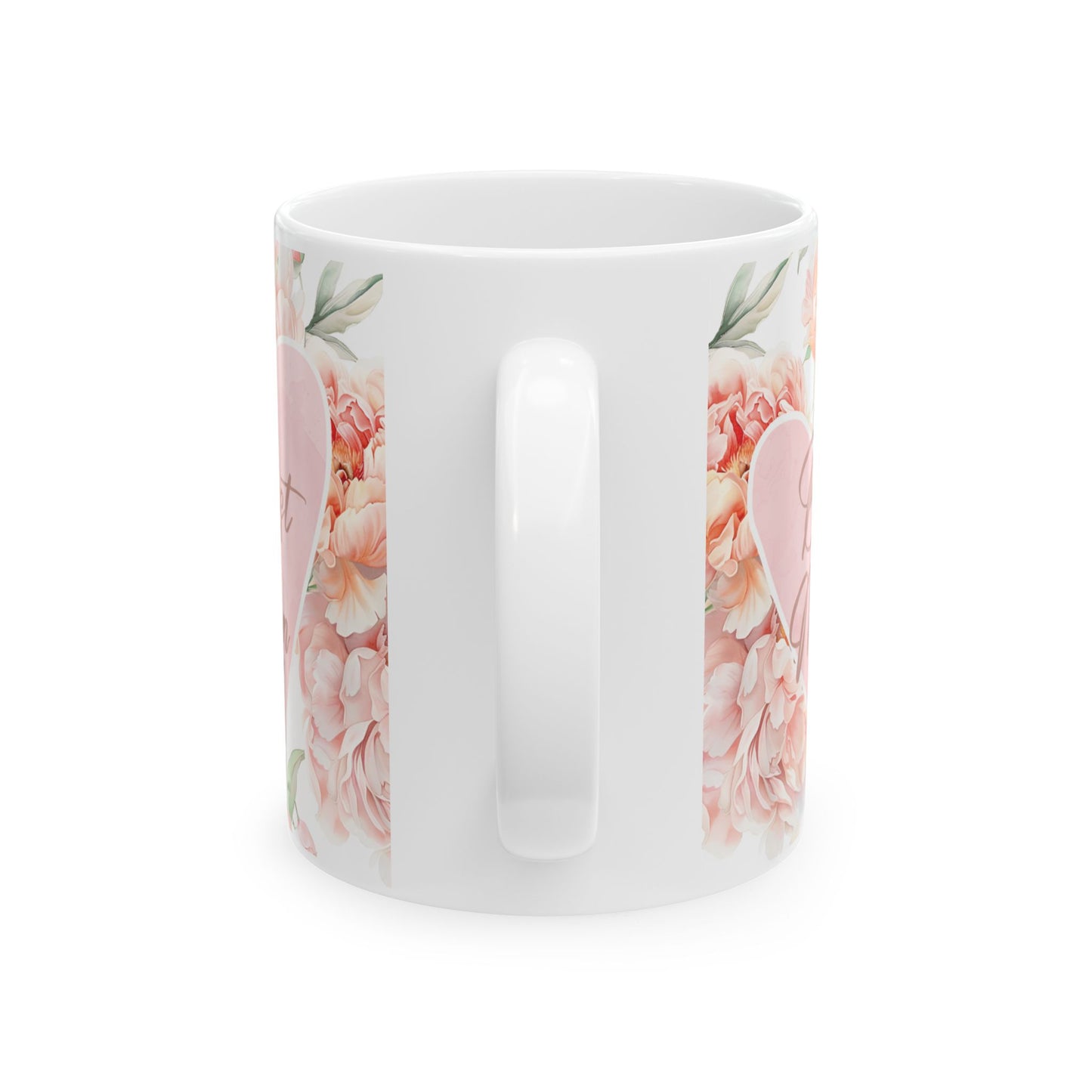 Floral Love Ceramic Mug, Beautiful Peony Design, Perfect Gift for Mother's Day, Birthday, Wedding, or Home Decor